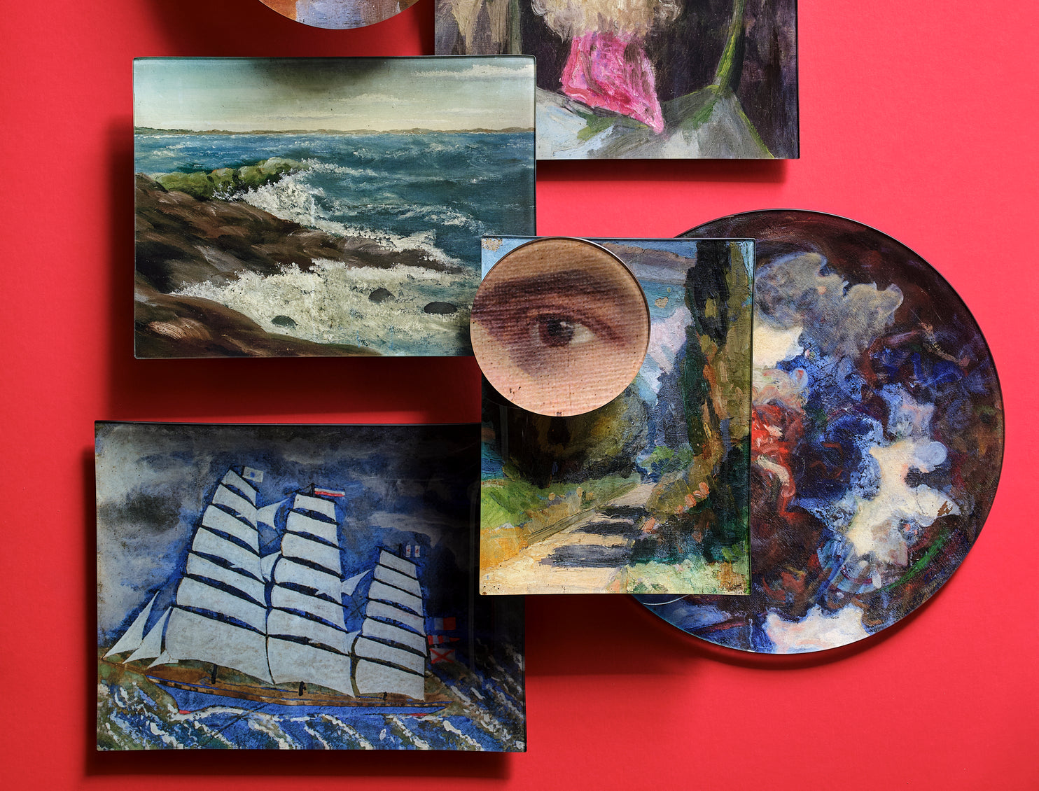 French Abstract Painting Tray