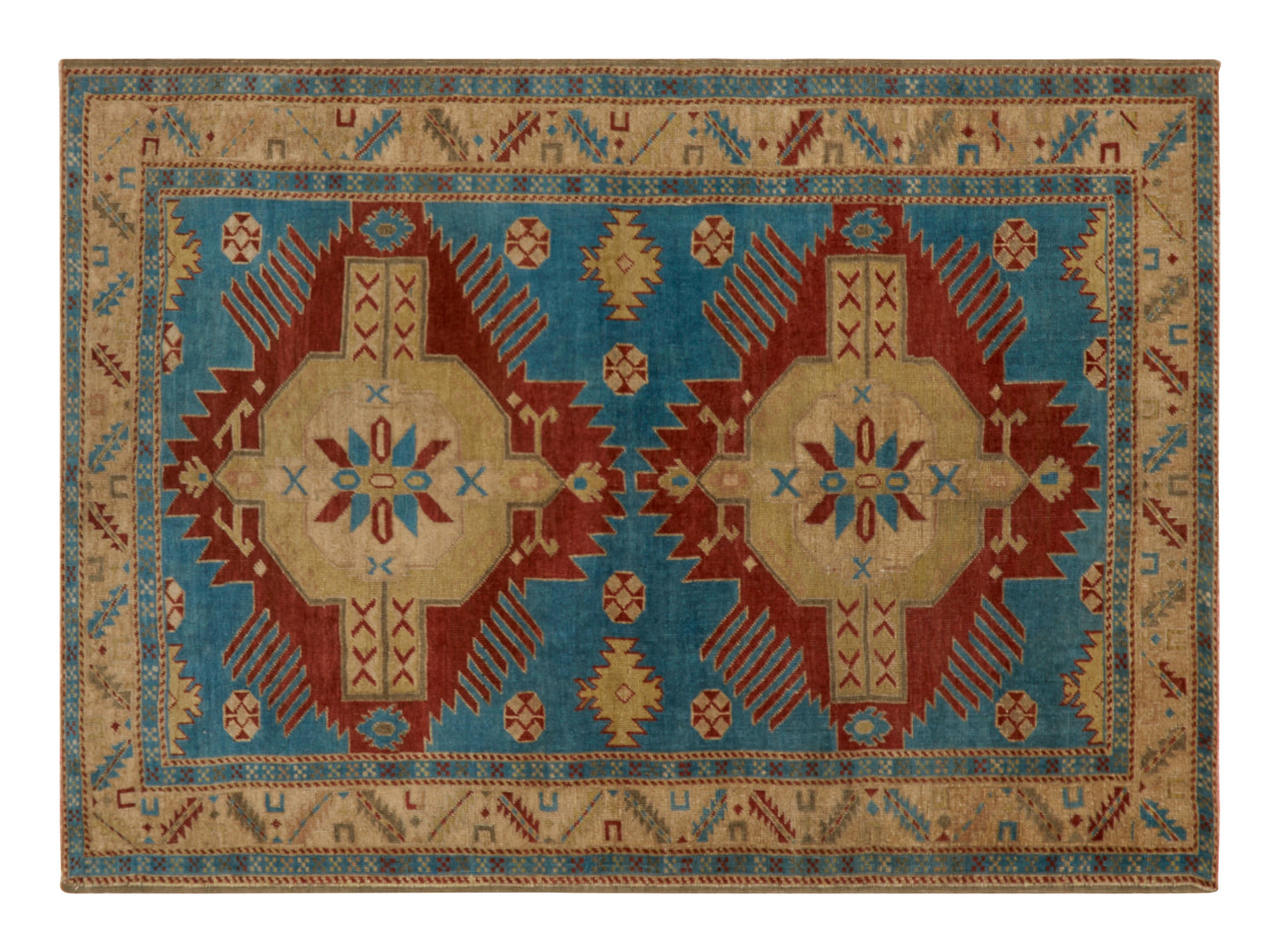 Vintage Caucasian Rug - 5'7" x 4'
