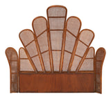 Vintage Rattan Winged Headboard