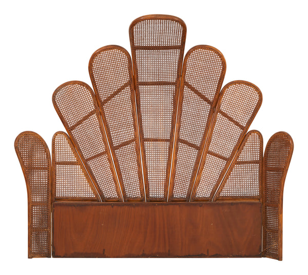 Vintage Rattan Winged Headboard
