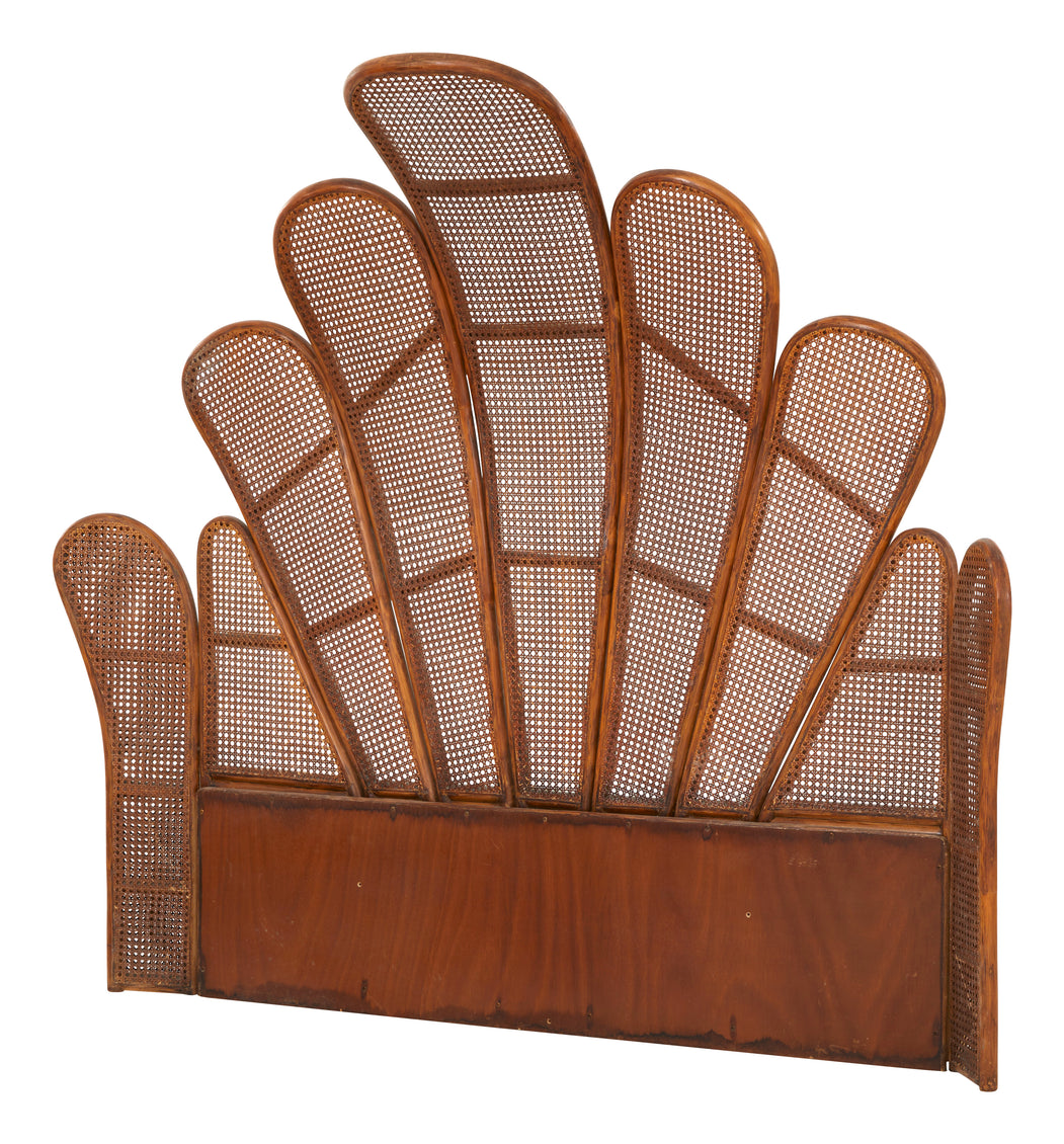 Vintage Rattan Winged Headboard