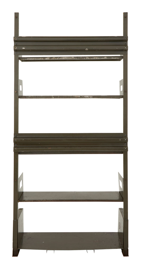 Vintage Green Metal Library Shelf