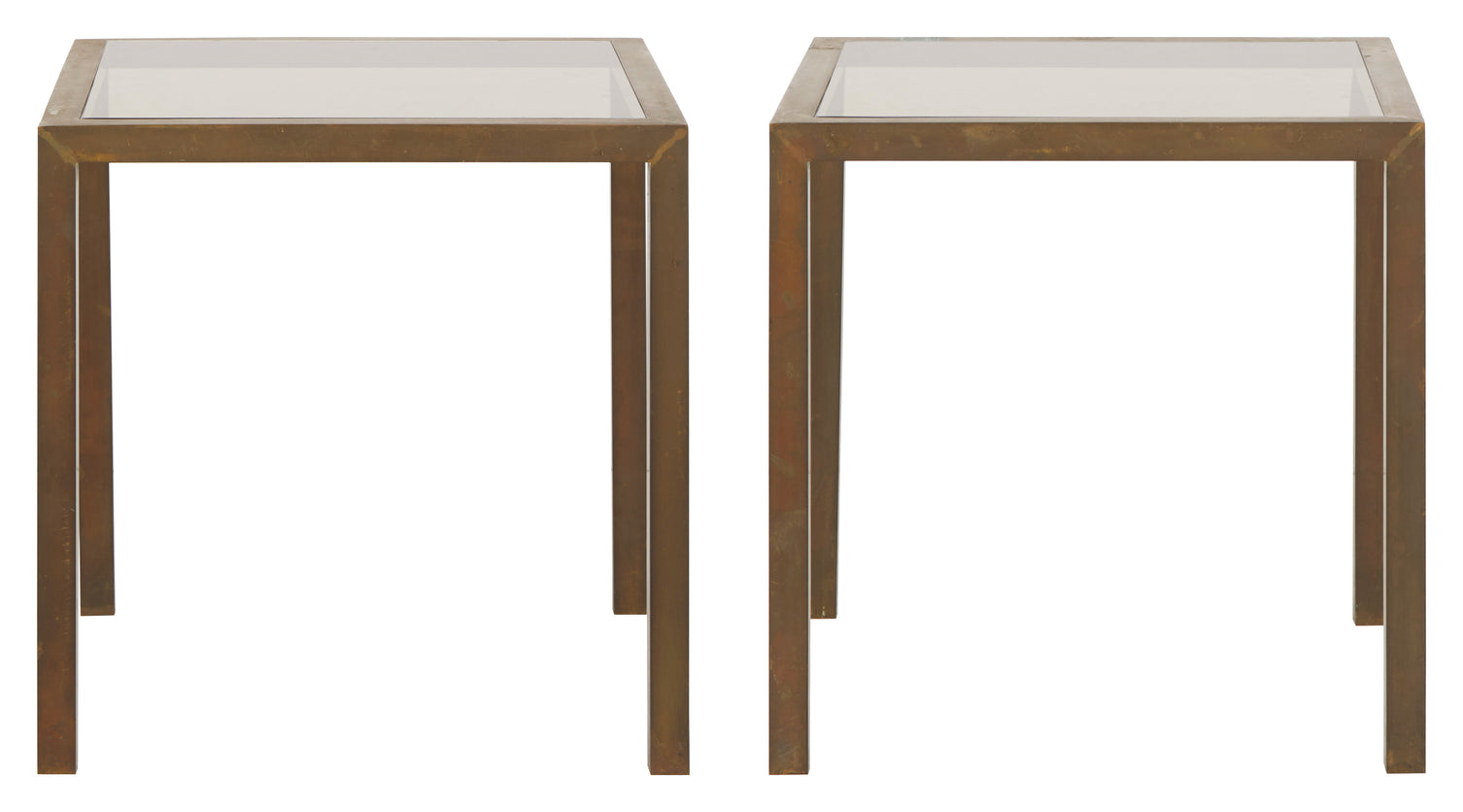 Vintage Square Brass Side Table