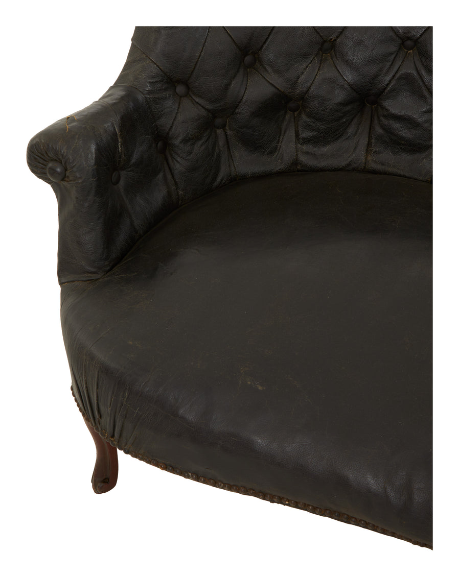 Antique Napoleon III Leather Sofa