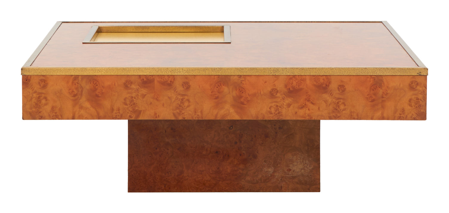 Vintage Square Burl Wood Coffee Table