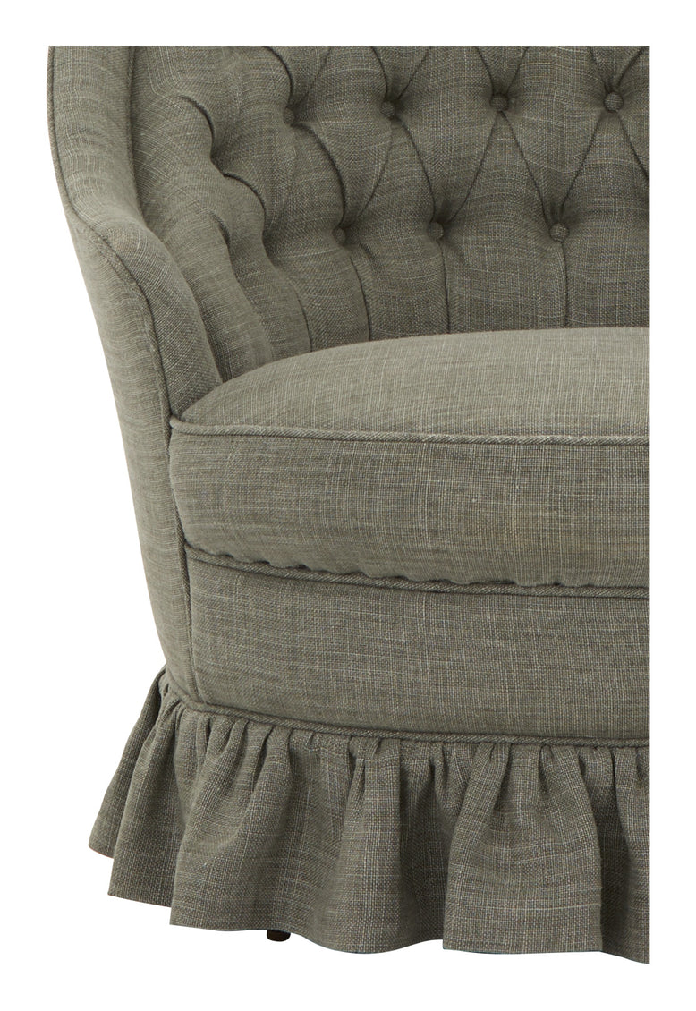 Vintage Tufted Linen Chair
