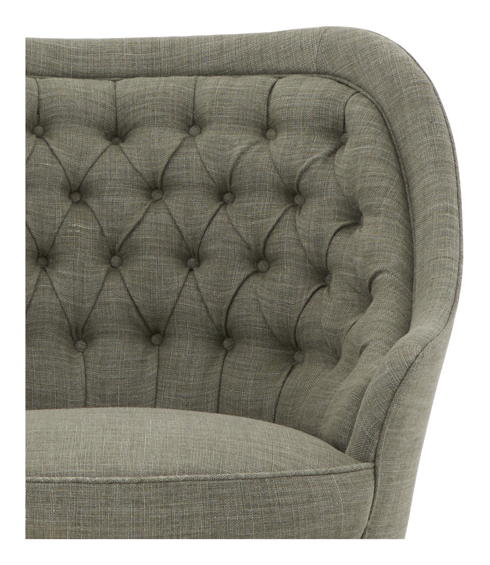 Vintage Tufted Linen Chair
