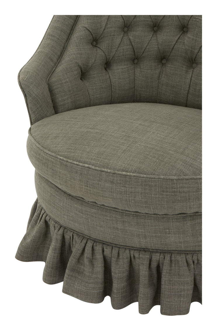 Vintage Tufted Linen Chair