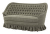 Vintage Tufted Linen Settee