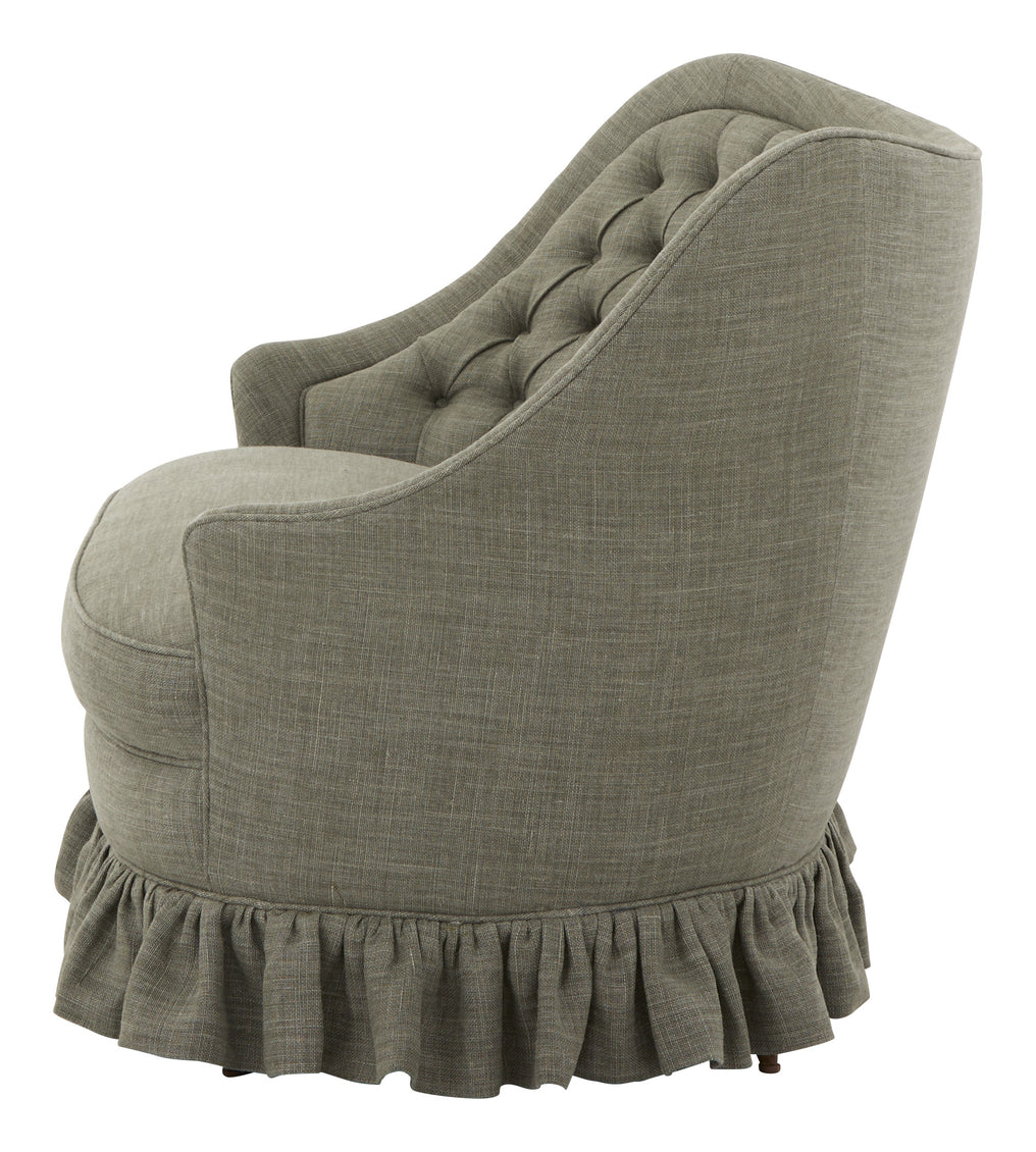 Vintage Tufted Linen Settee