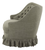 Vintage Tufted Linen Settee