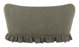 Vintage Tufted Linen Settee