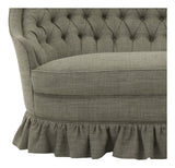 Vintage Tufted Linen Settee