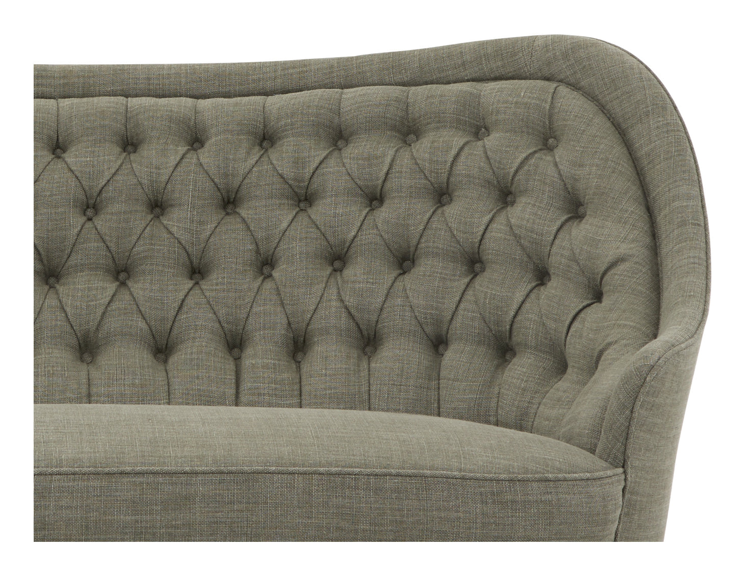Vintage Tufted Linen Settee
