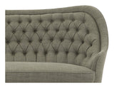 Vintage Tufted Linen Settee