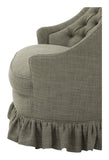Vintage Tufted Linen Settee
