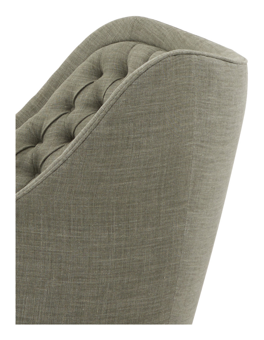 Vintage Tufted Linen Settee