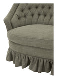 Vintage Tufted Linen Settee