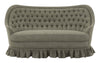 Vintage Tufted Linen Settee