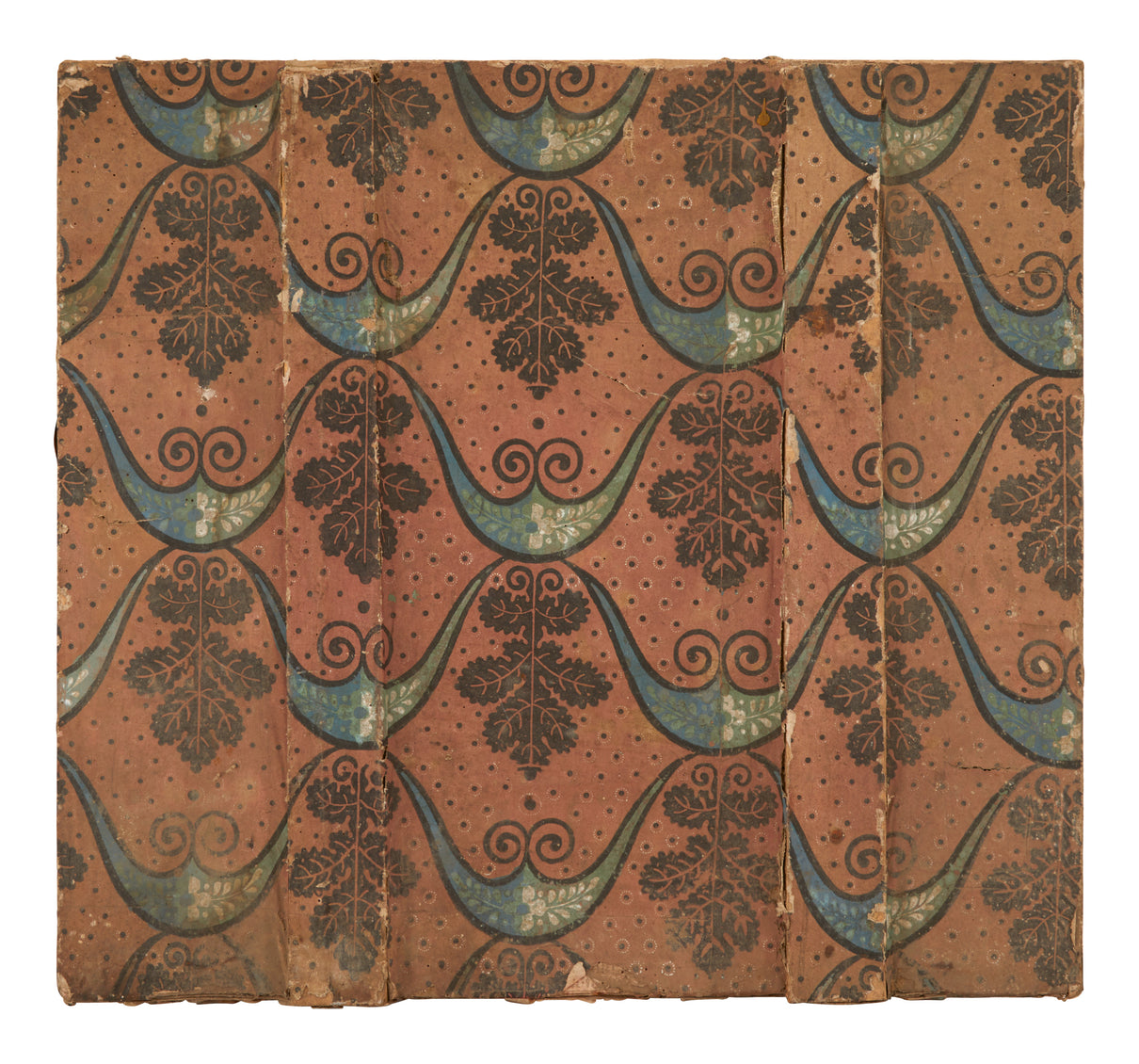 Antique Wallpapered Wood Chest