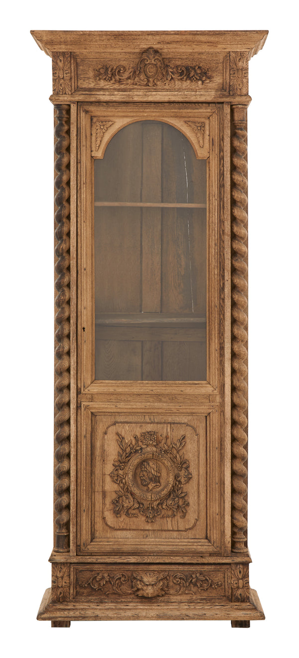 Antique Carved Wood Vitrine