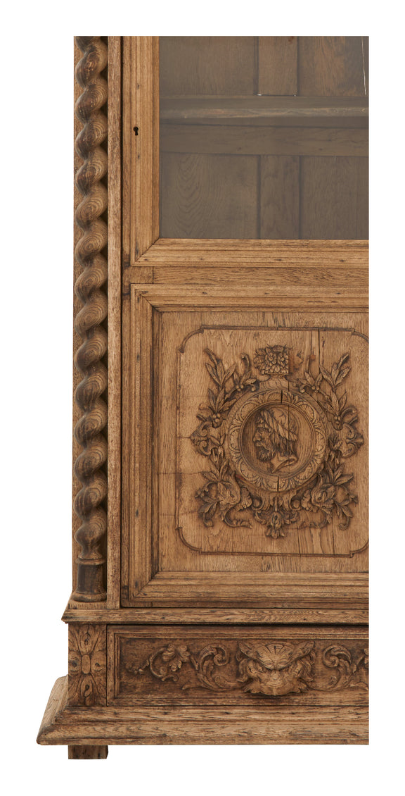 Antique Carved Wood Vitrine