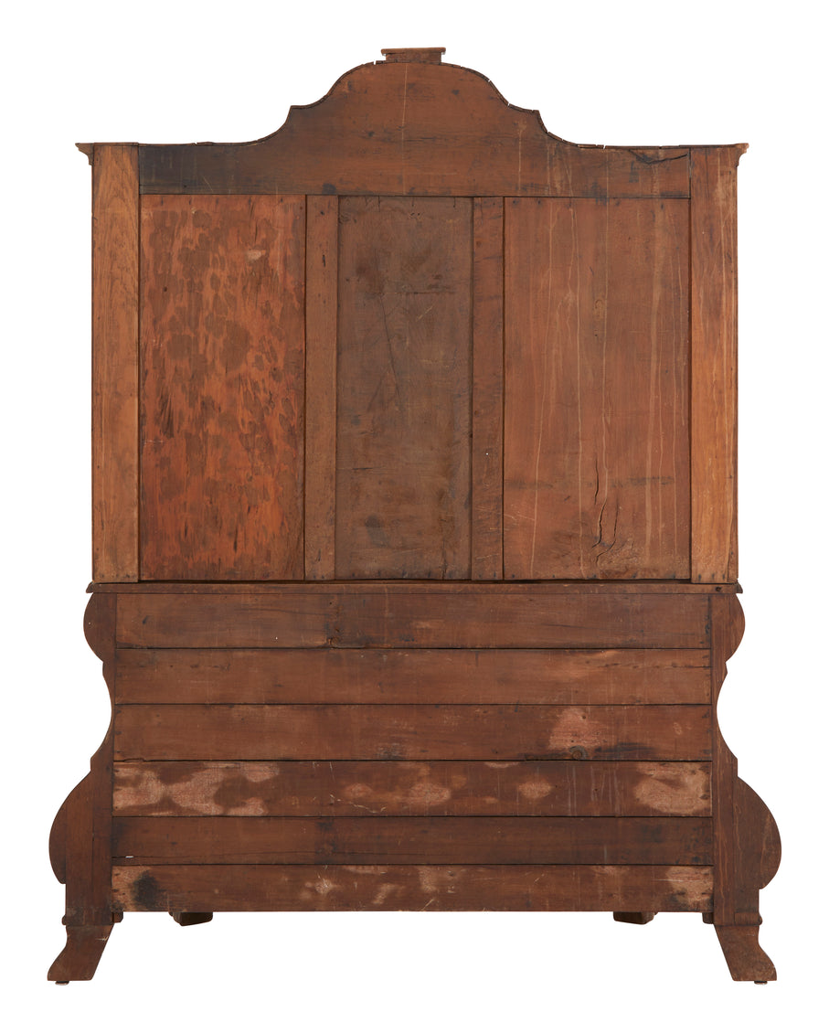 Antique Dutch Serpentine Vitrine