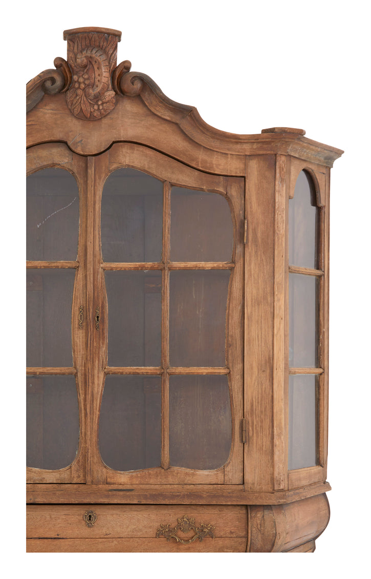 Antique Dutch Serpentine Vitrine