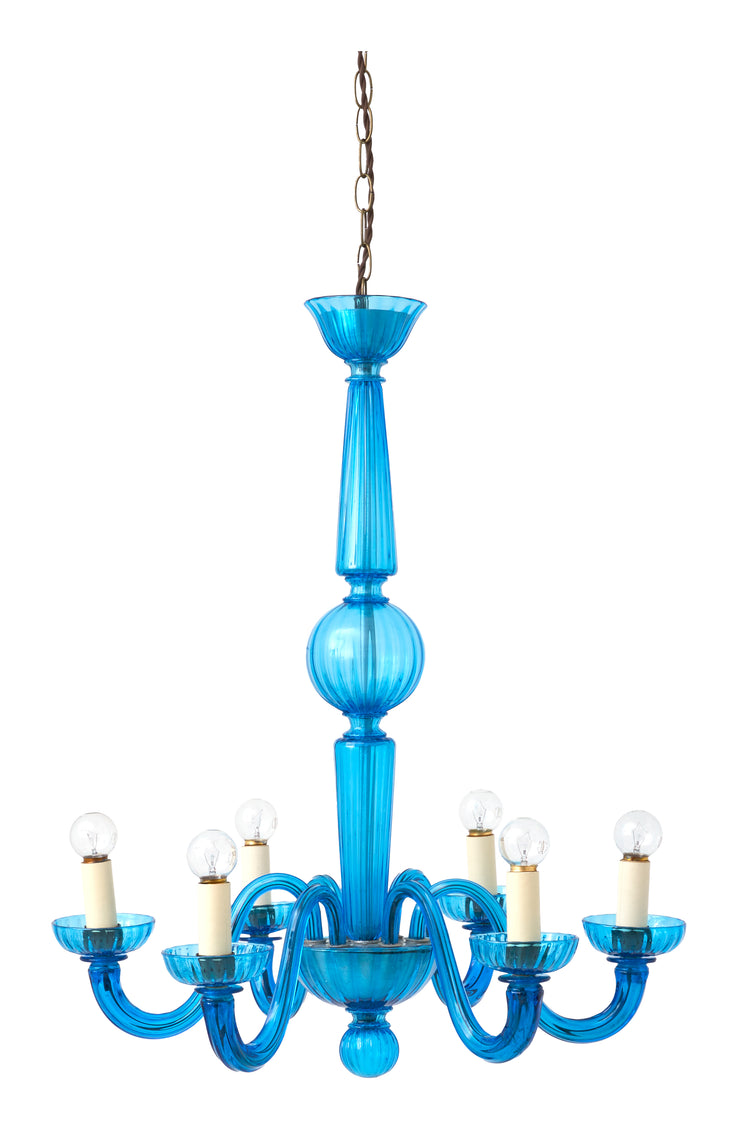 Vintage Blue Murano Chandelier