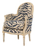 Antique Louis XVI Bergere Tiger Chair