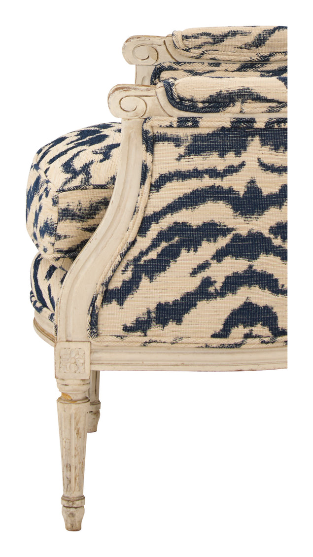 Antique Louis XVI Bergere Tiger Chair
