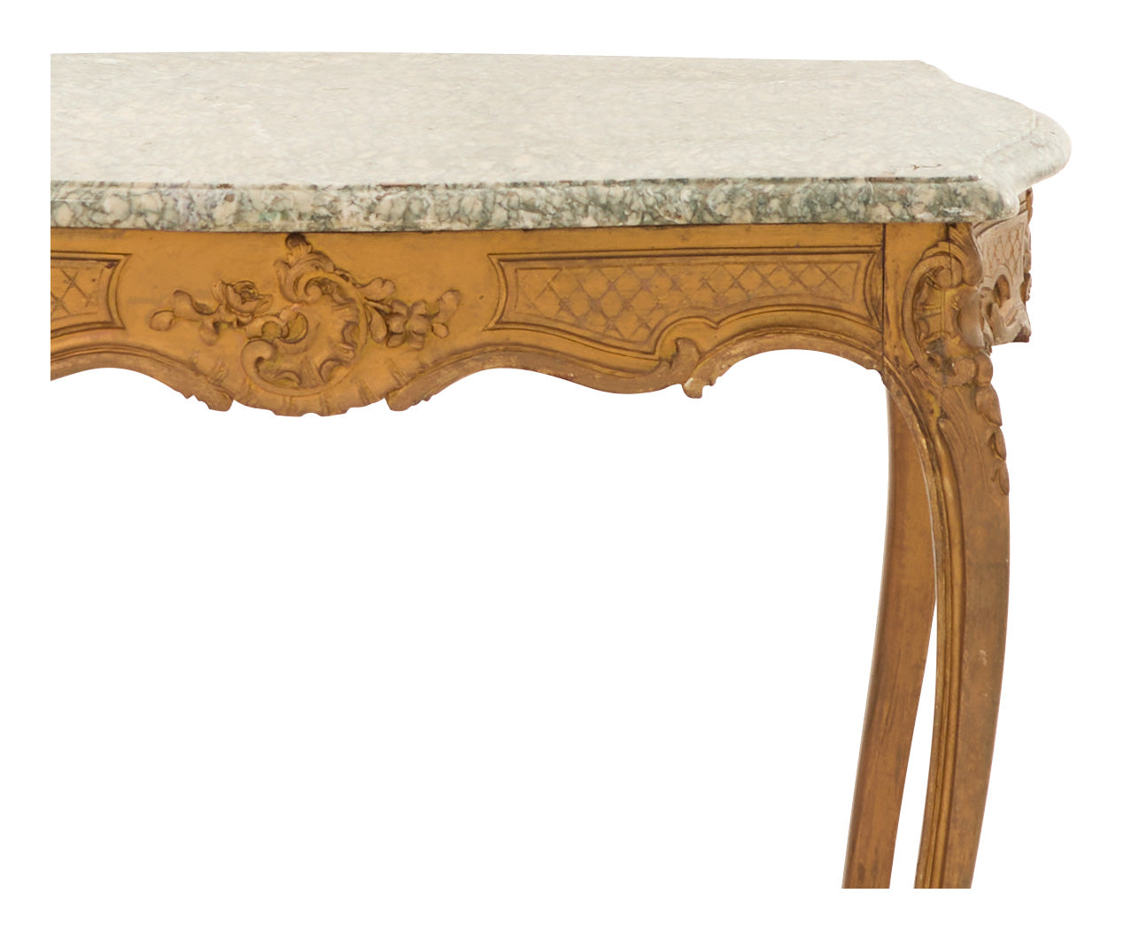 Antique Marble Top Gilt Table