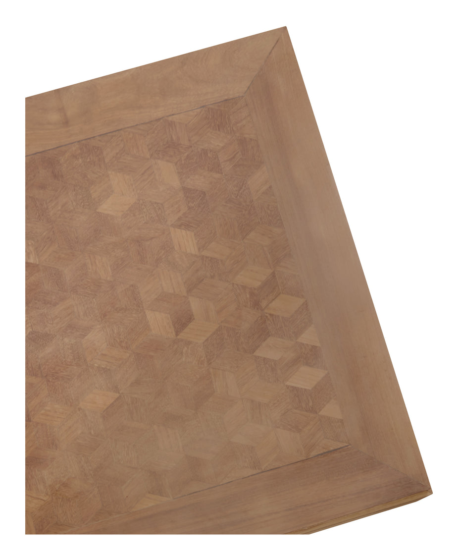 Vintage Grand Parquetry Wood Table