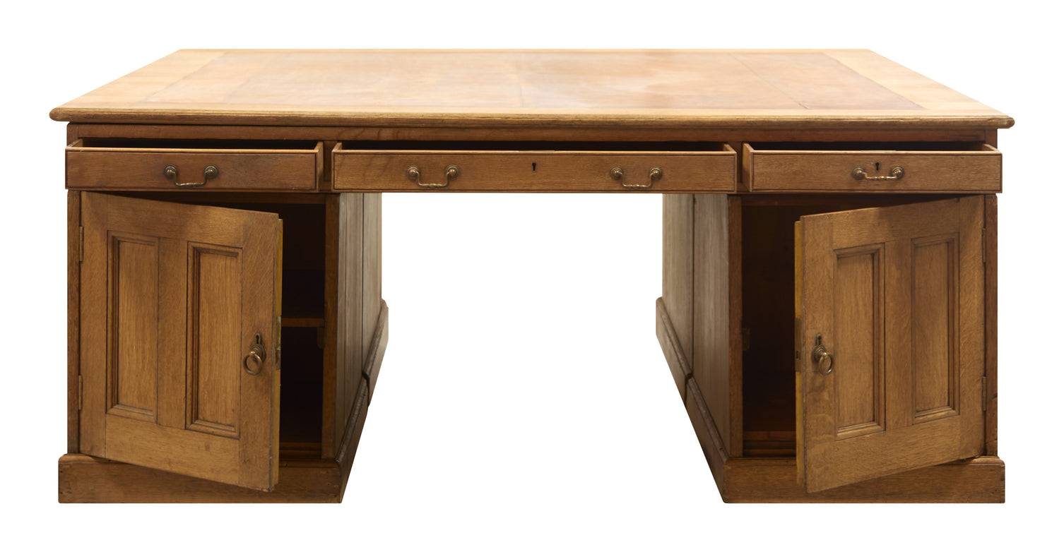 Antique Wood Partners Desk