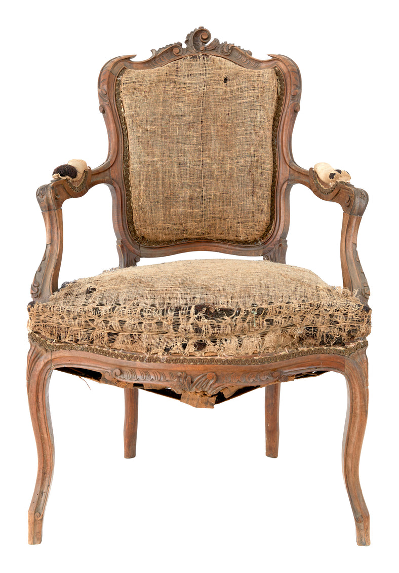 Antique Unupholstered Louis XV Armchair