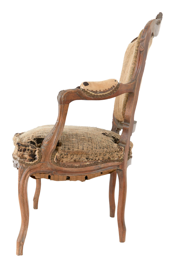 Antique Unupholstered Louis XV Armchair