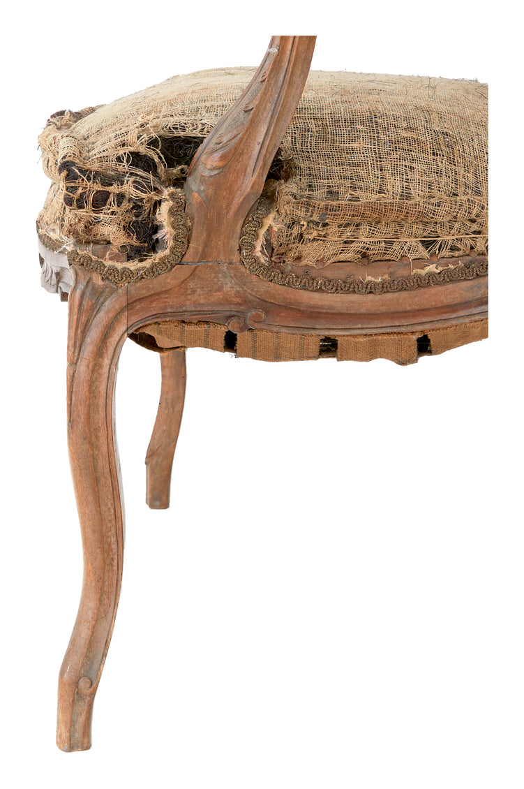 Antique Unupholstered Louis XV Armchair