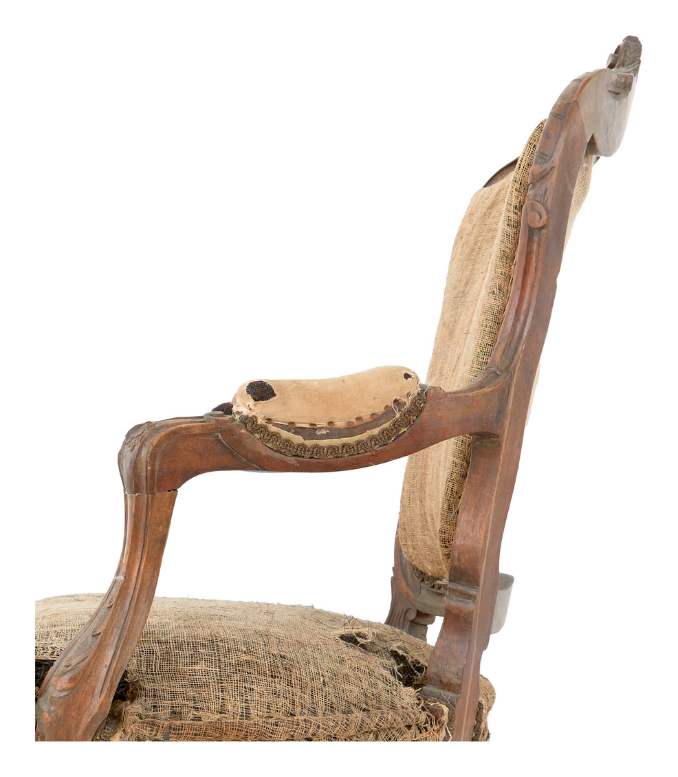 Antique Unupholstered Louis XV Armchair