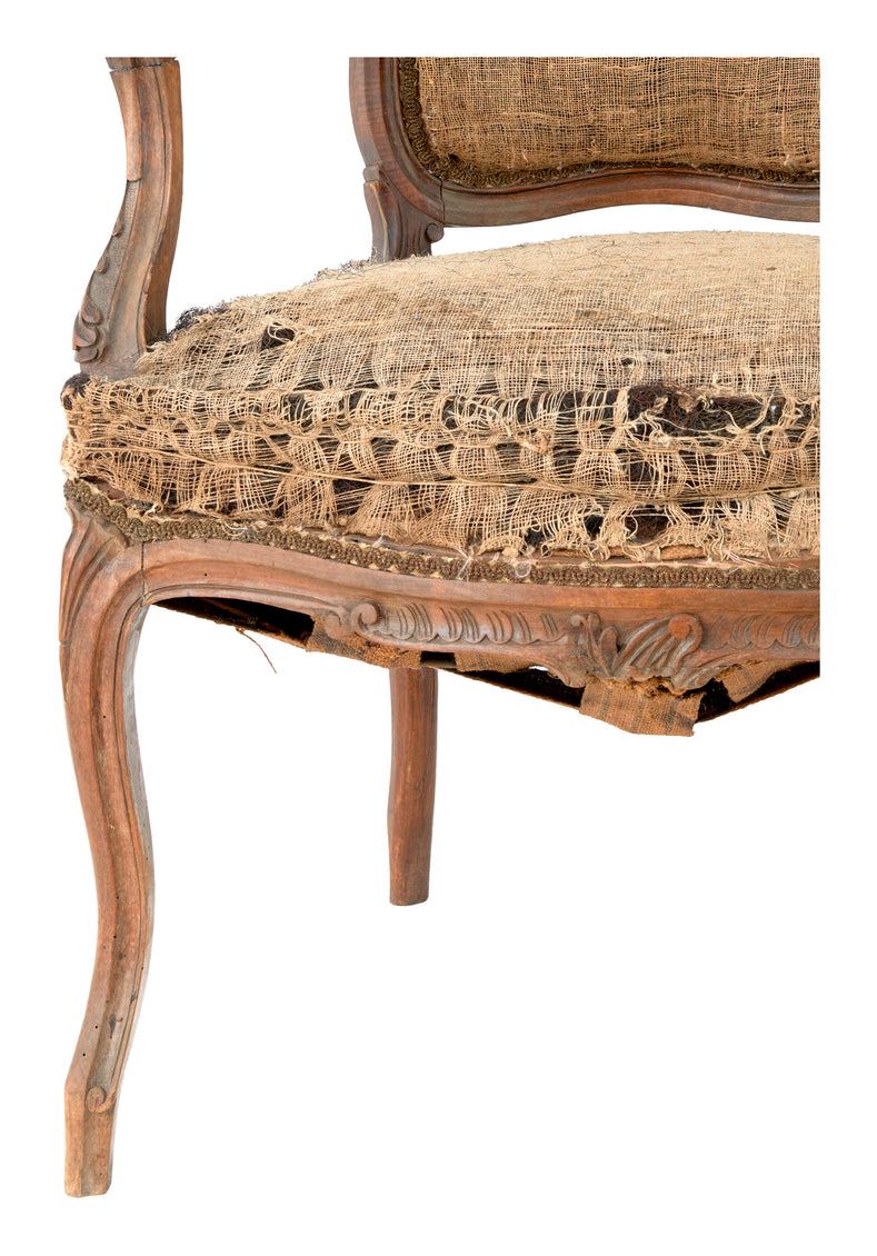 Antique Unupholstered Louis XV Armchair