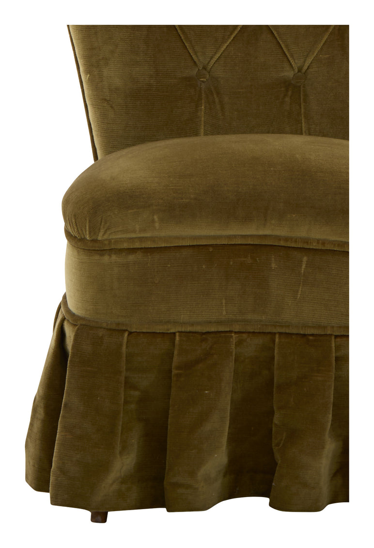 Vintage Velvet Slipper Chair