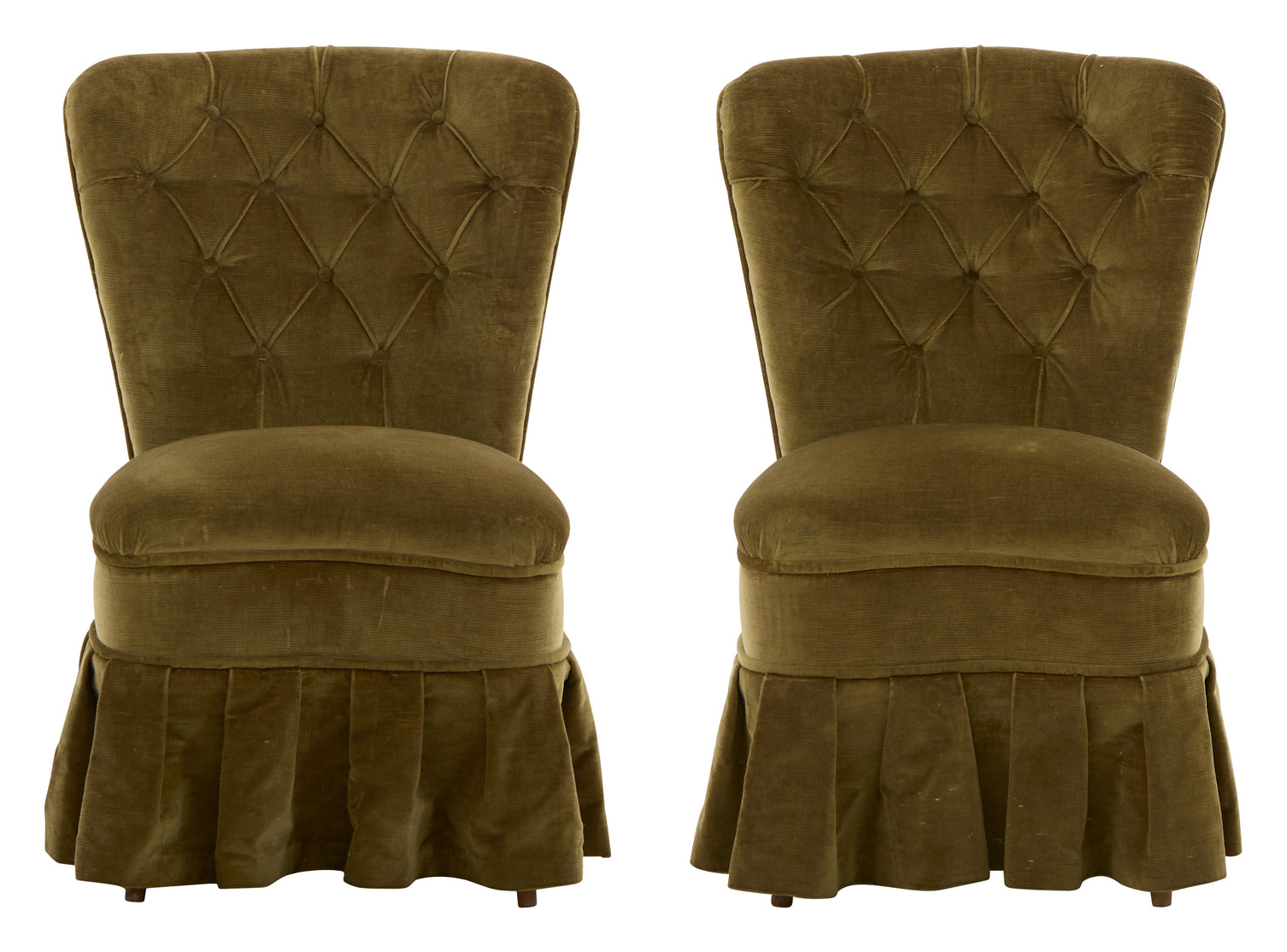 Vintage Velvet Slipper Chair