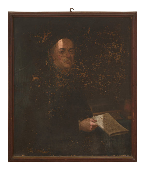 Antique Italian Scrittore Oil Portrait