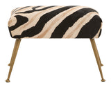 Vintage Zebra Ottoman