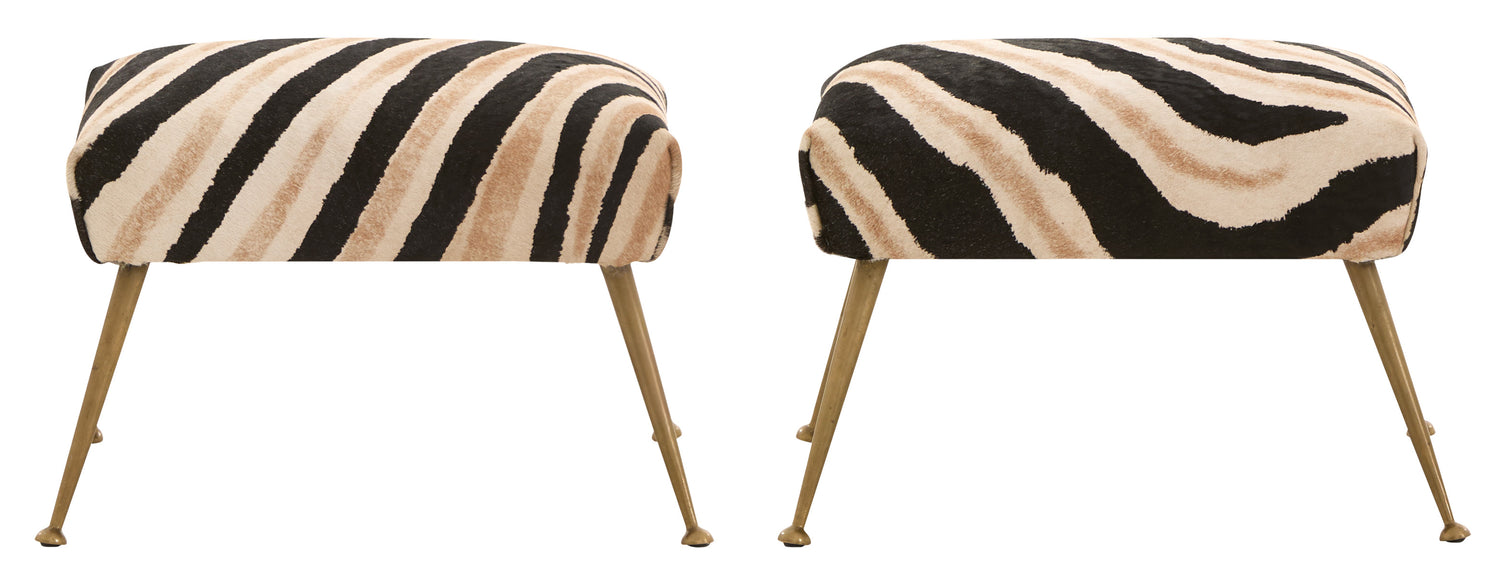 Vintage Zebra Ottoman
