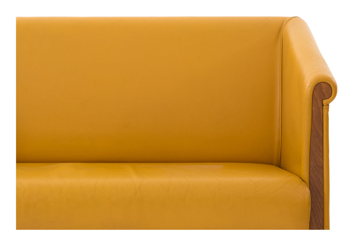 Vintage Yellow Leather Sofa