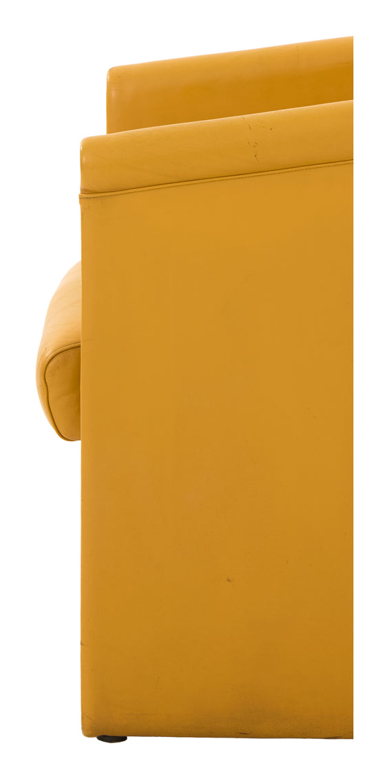 Vintage Yellow Leather Chair