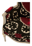 Antique Louis XVI Bergere Suzani Chair
