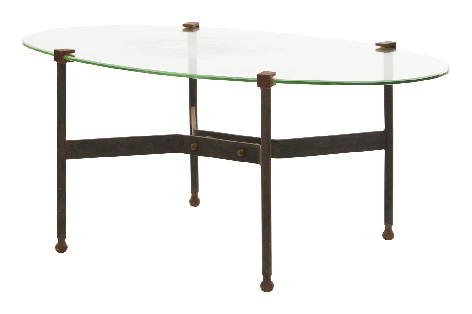 Vintage Glass Top Coffee Table