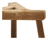 Antique Brutalist Wood Stool