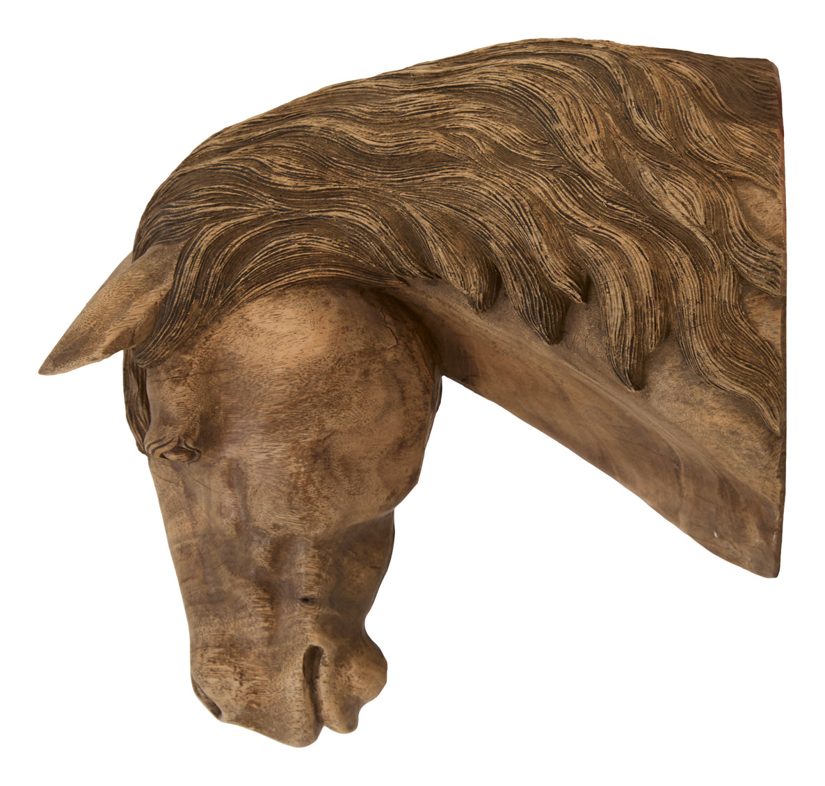 Antique Carved Wood Horse Head